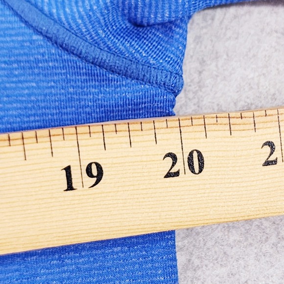 Prana Breathe Performance Hoodie Mens Medium Blue 1/4 Zip Pullover Thumb Holes - Picture 6 of 12